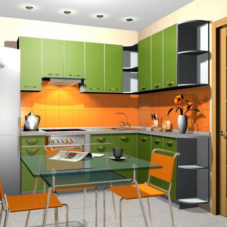 Orange-grönt kök (35 bilder): hur man skapar ett köksrum i ljusgröna toner med egna händer, instruktioner, foto- och videohandledning