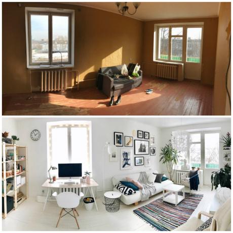 Reparation Chrusjtjov 41 m² med sina egna händer för 200.000 ₽: Before & After