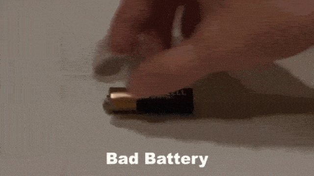 Ett tomt batteri är platt mark.