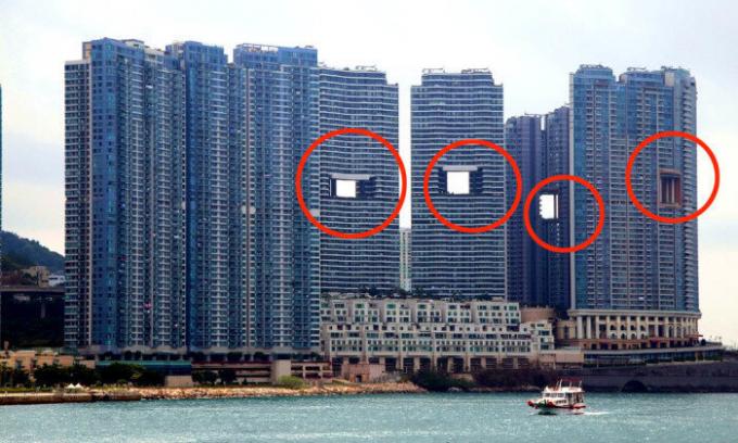 "läckande" skyskrapor byggs i Hong Kong.