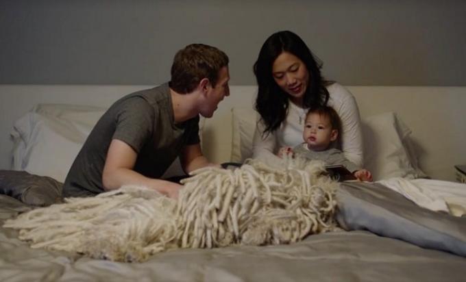 Mark Zuckerberg med sin fru och dotter