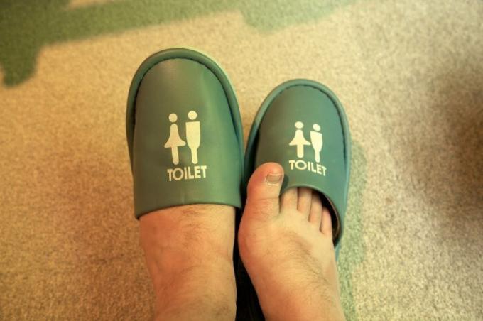 Japanerna är mycket vaksamma i ordning, så att även om toaletten de har speciella skor. / Foto: travellingjoel.files.wordpress.com