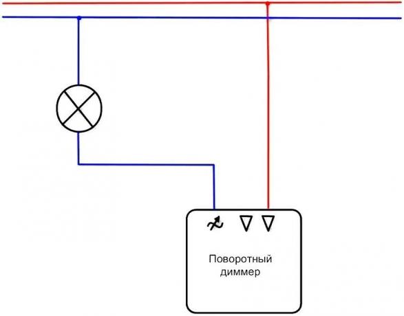 Figur 1. Kretsomkopplingseffektmatningskrets i dimmern belysningsenheten