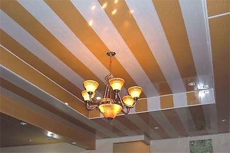 Taket är tillverkat av PVC-paneler.