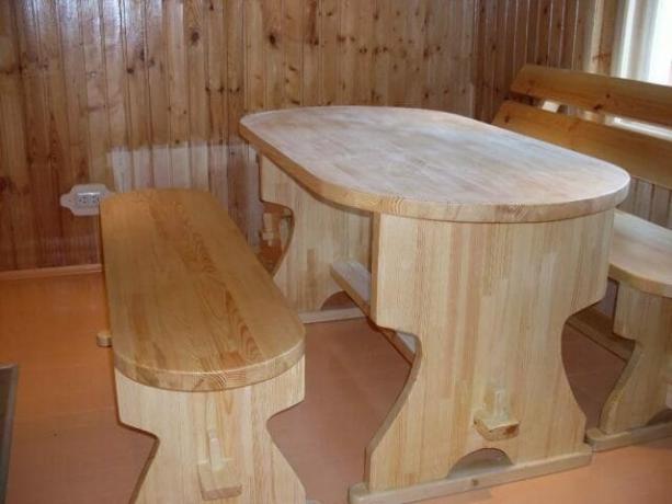Möbel för bad av trä