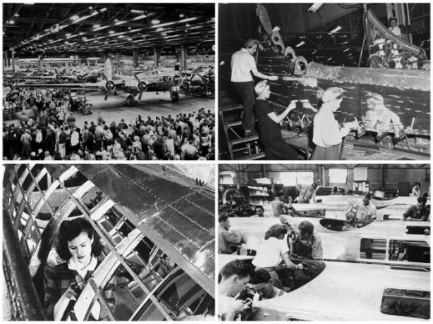 30 tusen. människor dagliga arbete i fabriken, samla in bomb Boeing B-17. | Foto: twizz.ru.