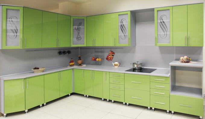 Ljusgrönt kök (54 bilder): videoinstruktioner för inredning med egna händer, väggar, stolar, köksuppsättning, foto och pris