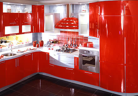 röda och vita kök