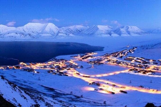 Arctic oas staden Longyearbyen (Norge).