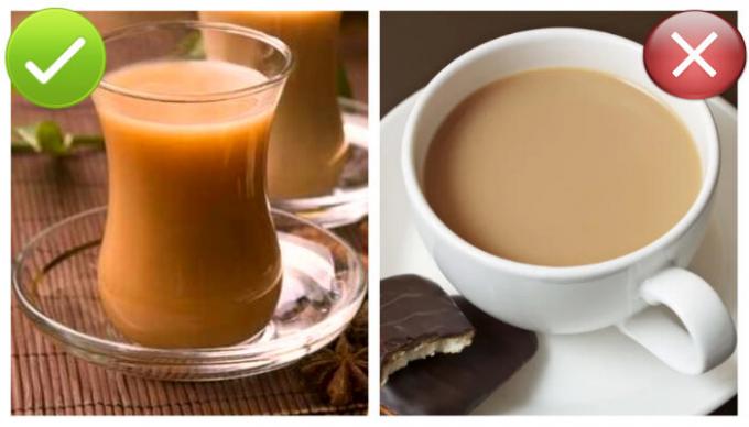 Kvalitet te är orange med tillsats av mjölk. 