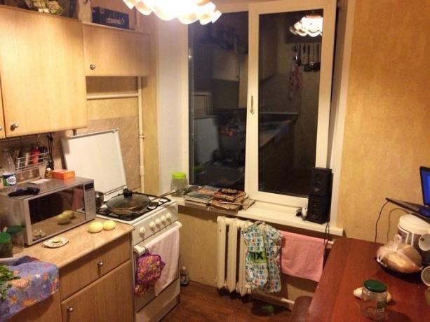  Köket i "Chrusjtjov" före och efter reparationer.