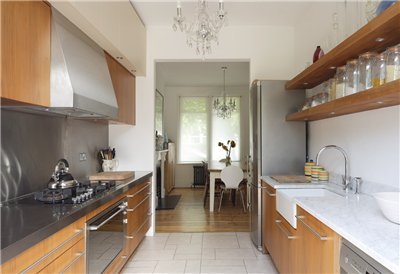 Långt smalt kök - layout (41 foton) i ett bekvämt utrymme