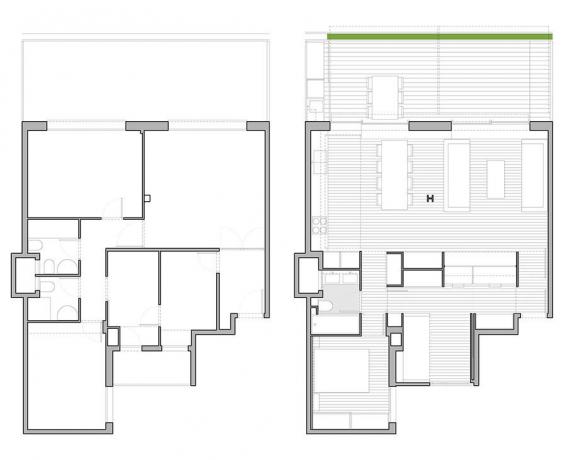 Treshka 65 m², varav mer än hälften - ett kök, vardagsrum