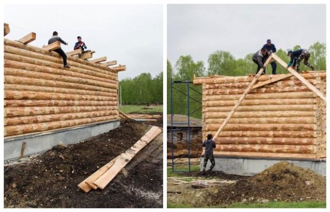 Byggandet av ytterligare två hus för framtida bönder (Sultanov, Chelyabinsk Region).