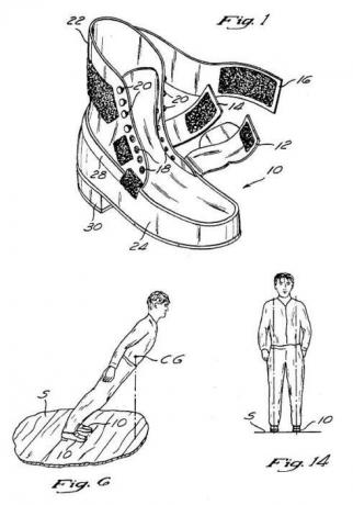 Figur patentet av skodon med anti-gravitationseffekten.